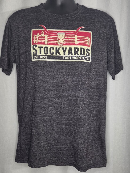 Other - Gray Graphic Tee - Men's Short Sleeve Shirt Stockyards Fort Worth TX Size Medium